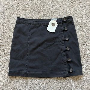 Altar’d State Black Button Down Mini Skirt - Size Large